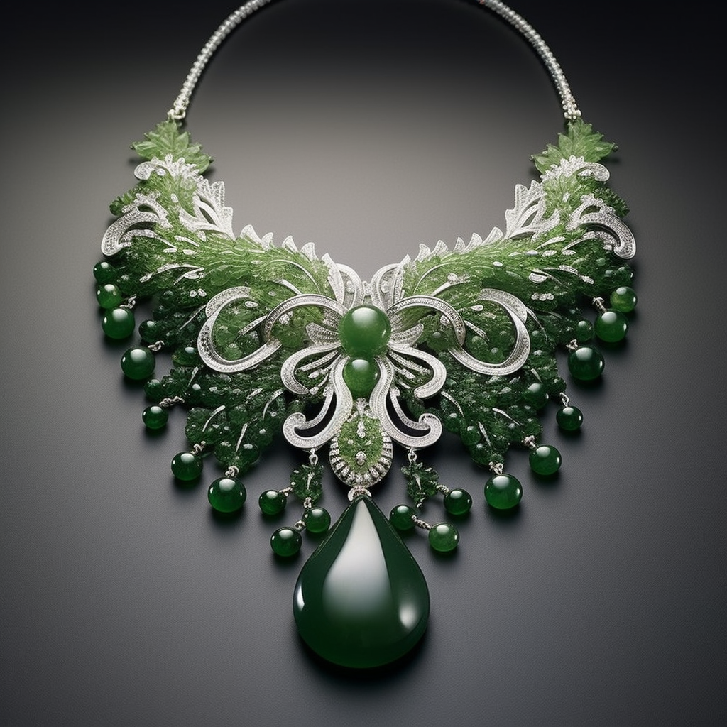 Beautiful Jade Necklace with Nature-Inspired Details