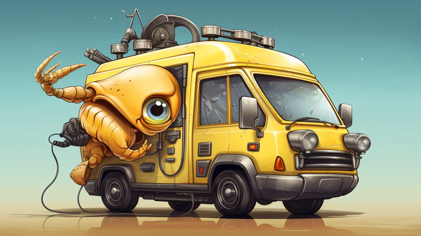 Cute exterminator van illustration