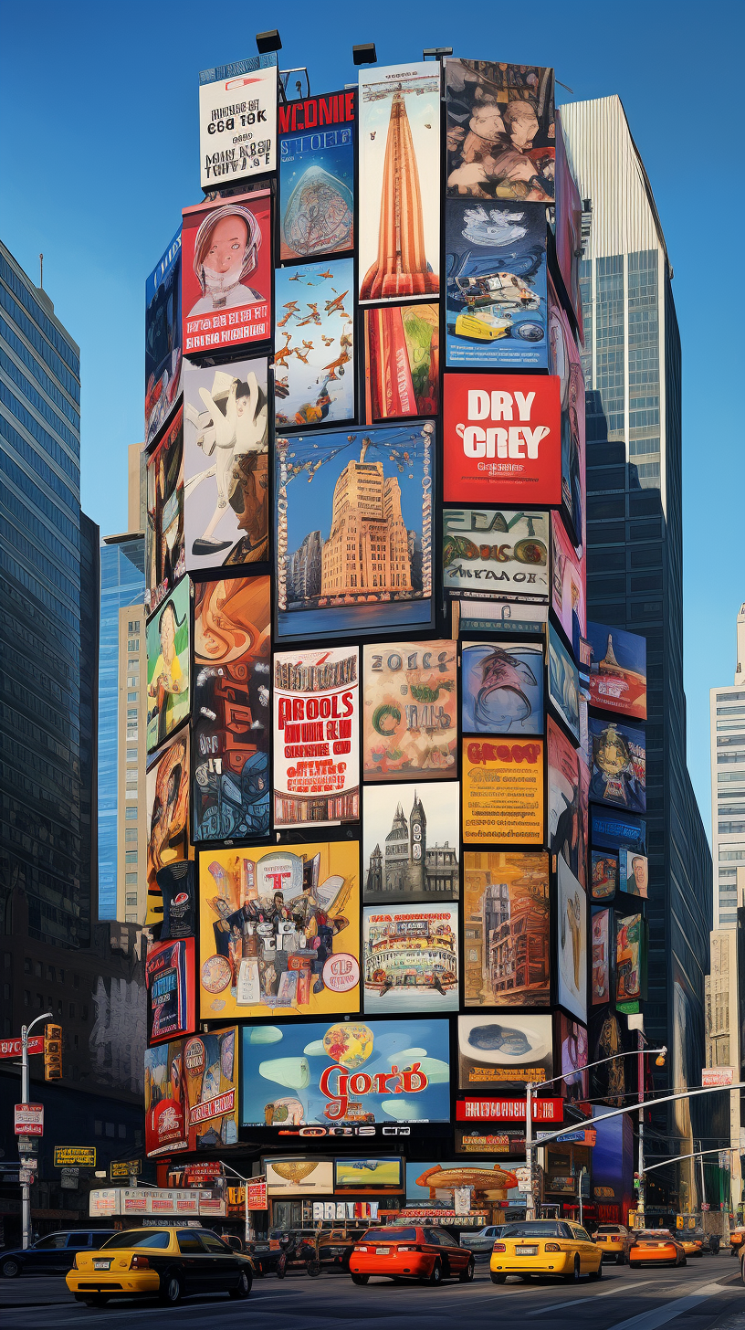 Eye-catching billboard image in Times Square