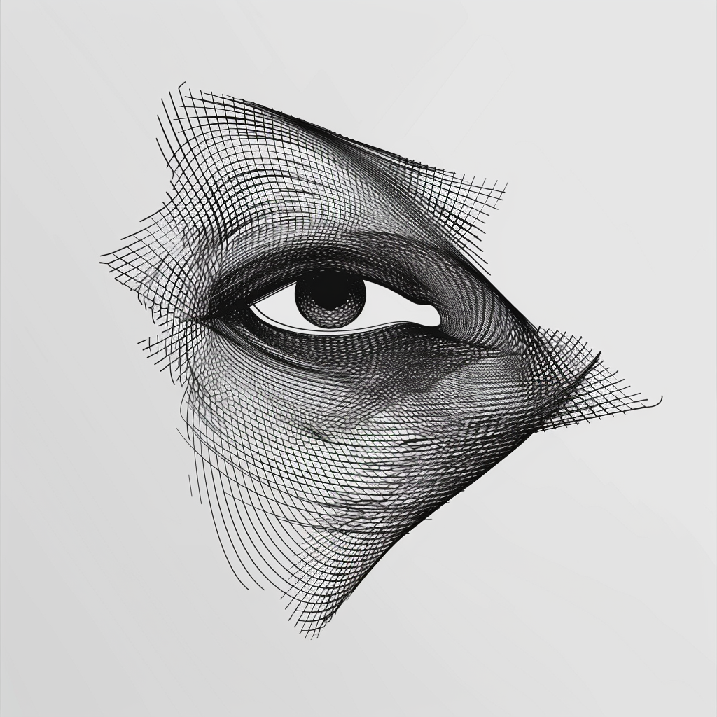 Eye Strings Vector Drawing Logo