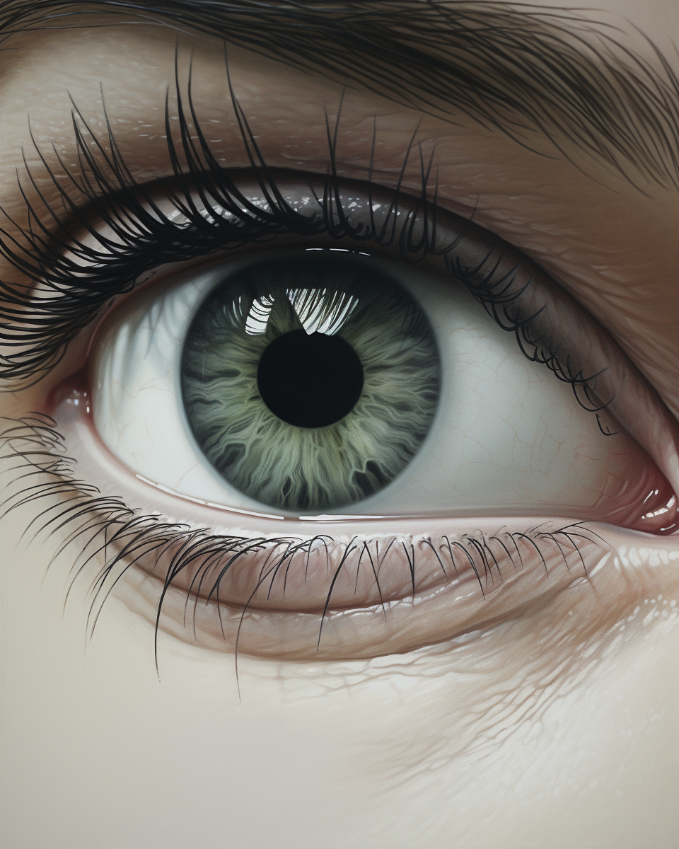 Woman's eye in focus