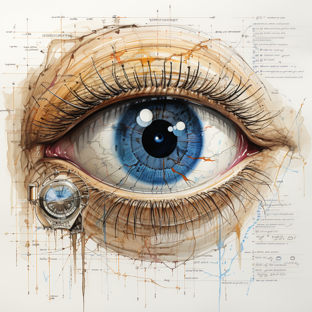 Medical eye chart with drawing data