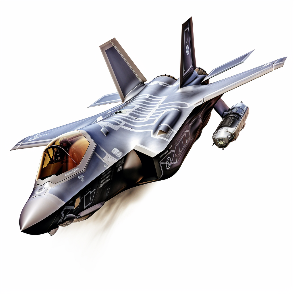 Realistic F-35 Lightning II with White Background