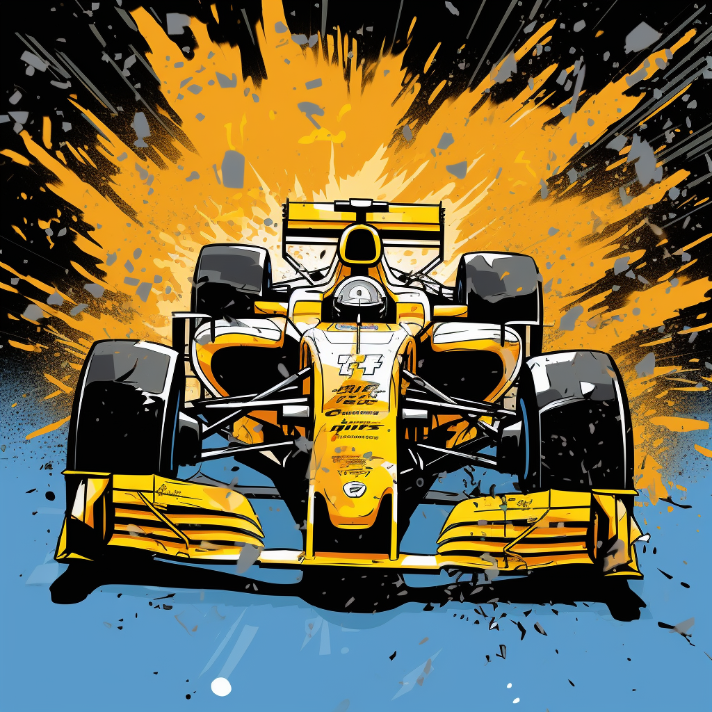 Cool F1 car comic vector design shirt