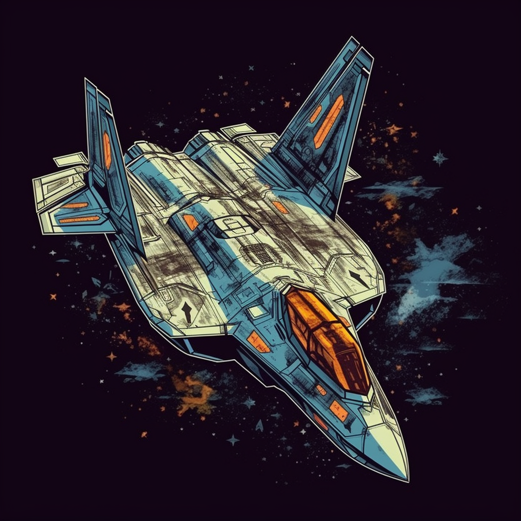 Comic-style F-22 Raptor Fighter Jet