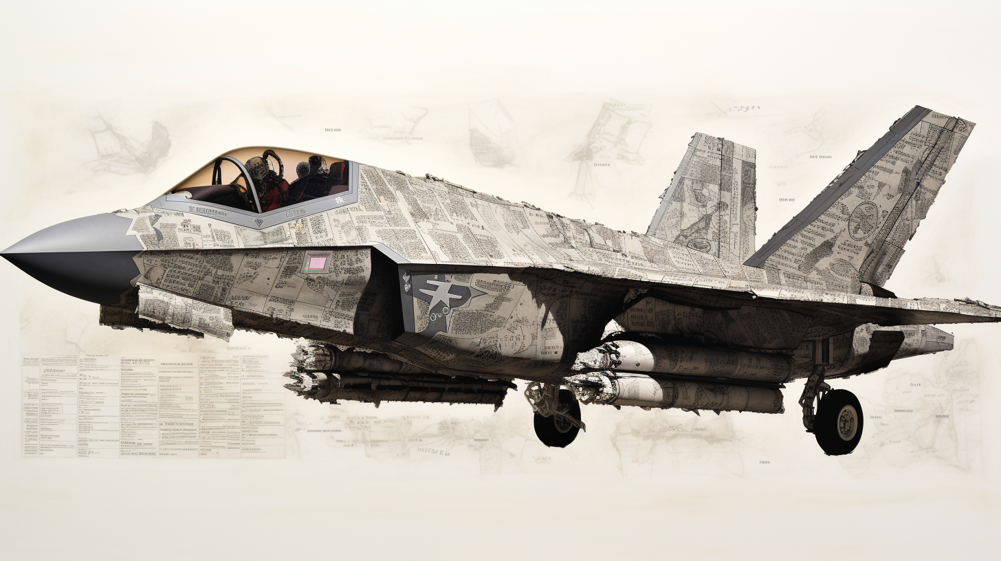 Artistic representation of an F-35 tactical jet