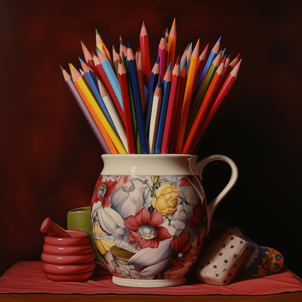 Colorful still-life of Fabri Cretlli 240 colored pencils