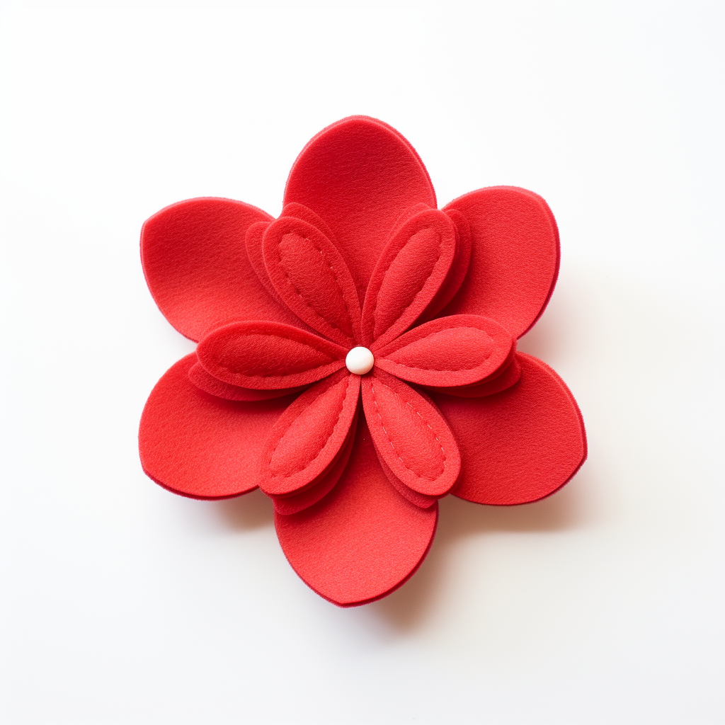 Pale Red Fabric Flower with Cog