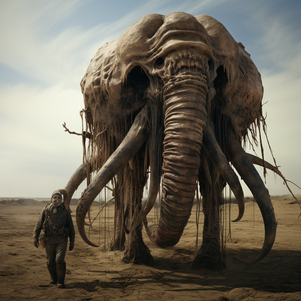 Terrifying Faceless Horror Elephant made of Leeches