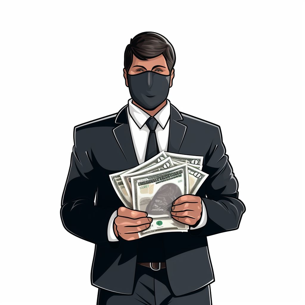 Faceless investor holding banknotes vector illustration