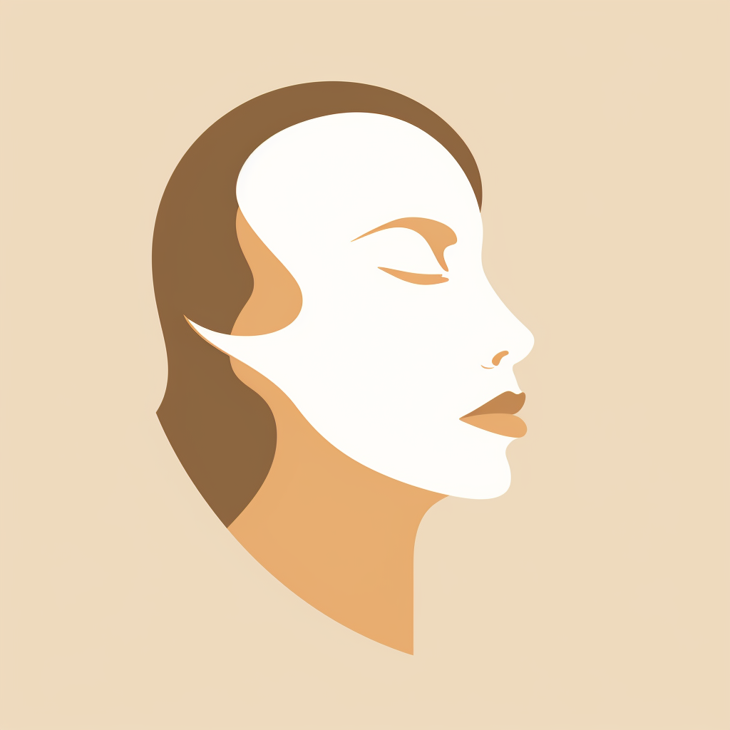 Faded women face in minimal design