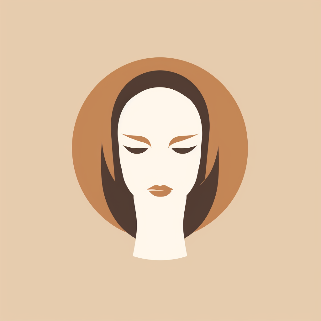 Minimalistic logo of faded women face