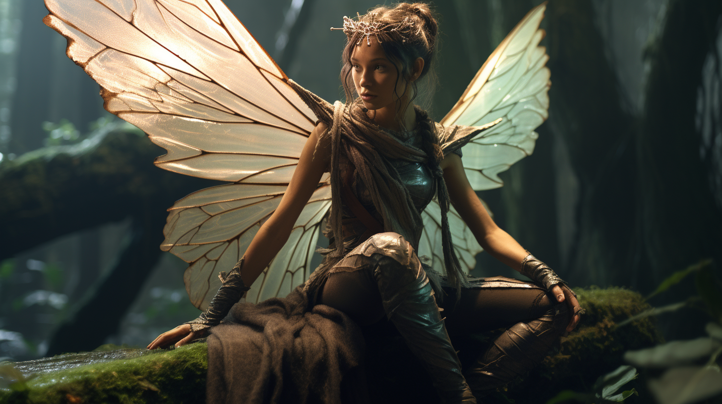 Fairy Druid with Insect Wings in High Fantasy Setting