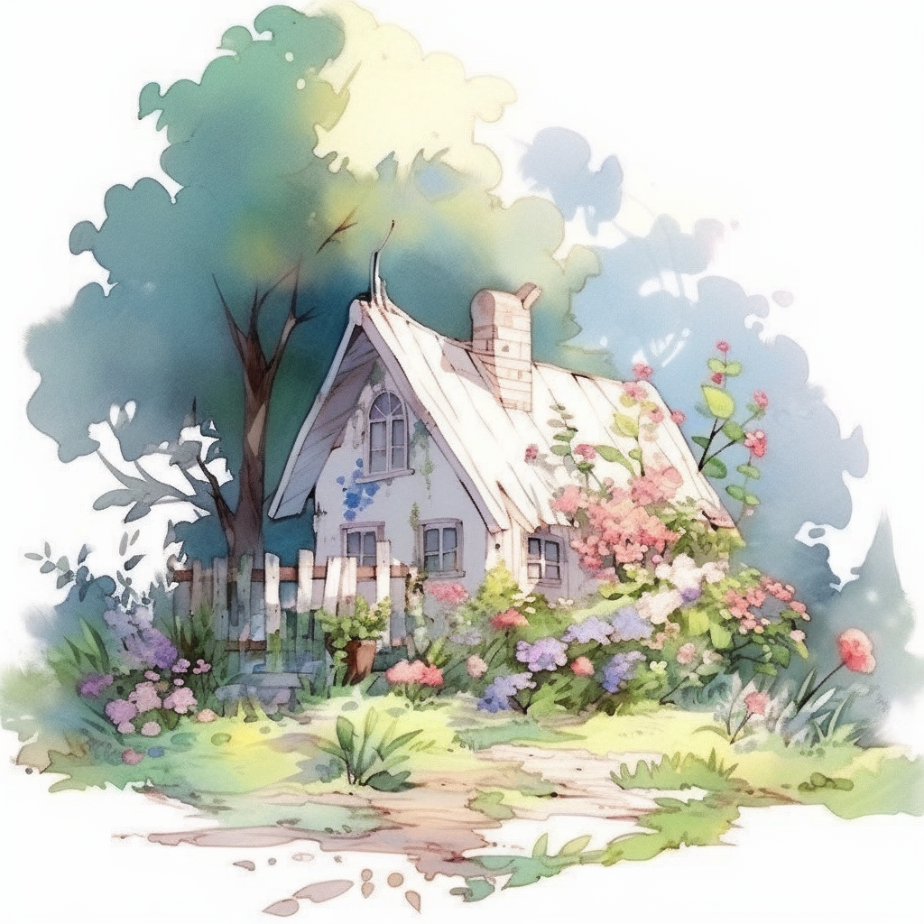 Small fairy tale house drawing