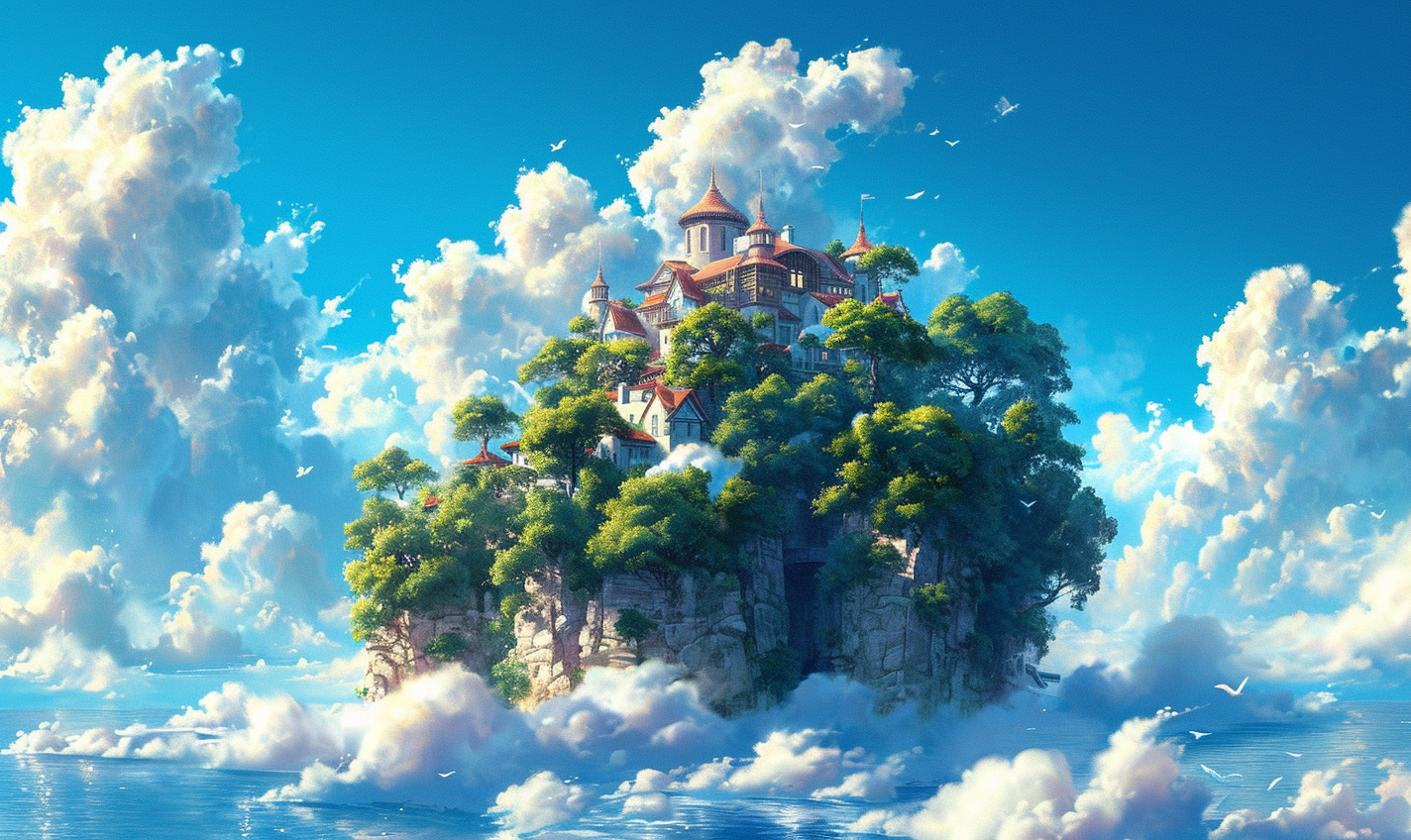 Fairy Tale Island Sea Clouds Details