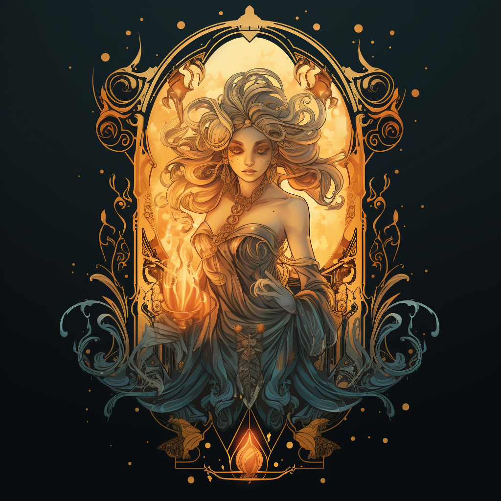 Illustration of a fairy-shaped tarot card candle