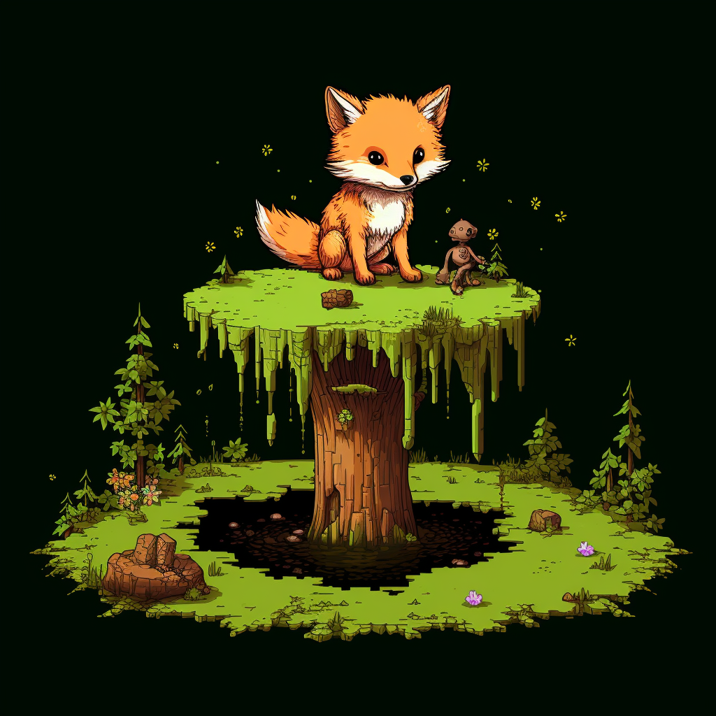 Fairy and Fox Party in Tree Stump