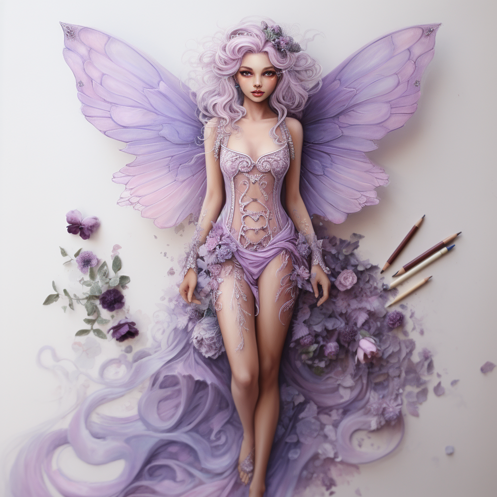 Anime Fairy in Pastel Purple