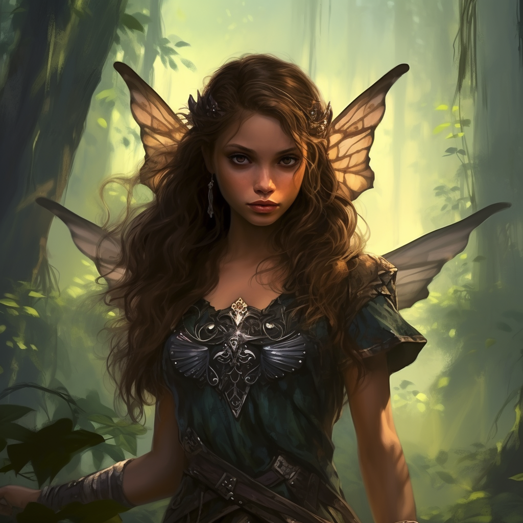 Fairy Rogue with Daggers and Brown Hair