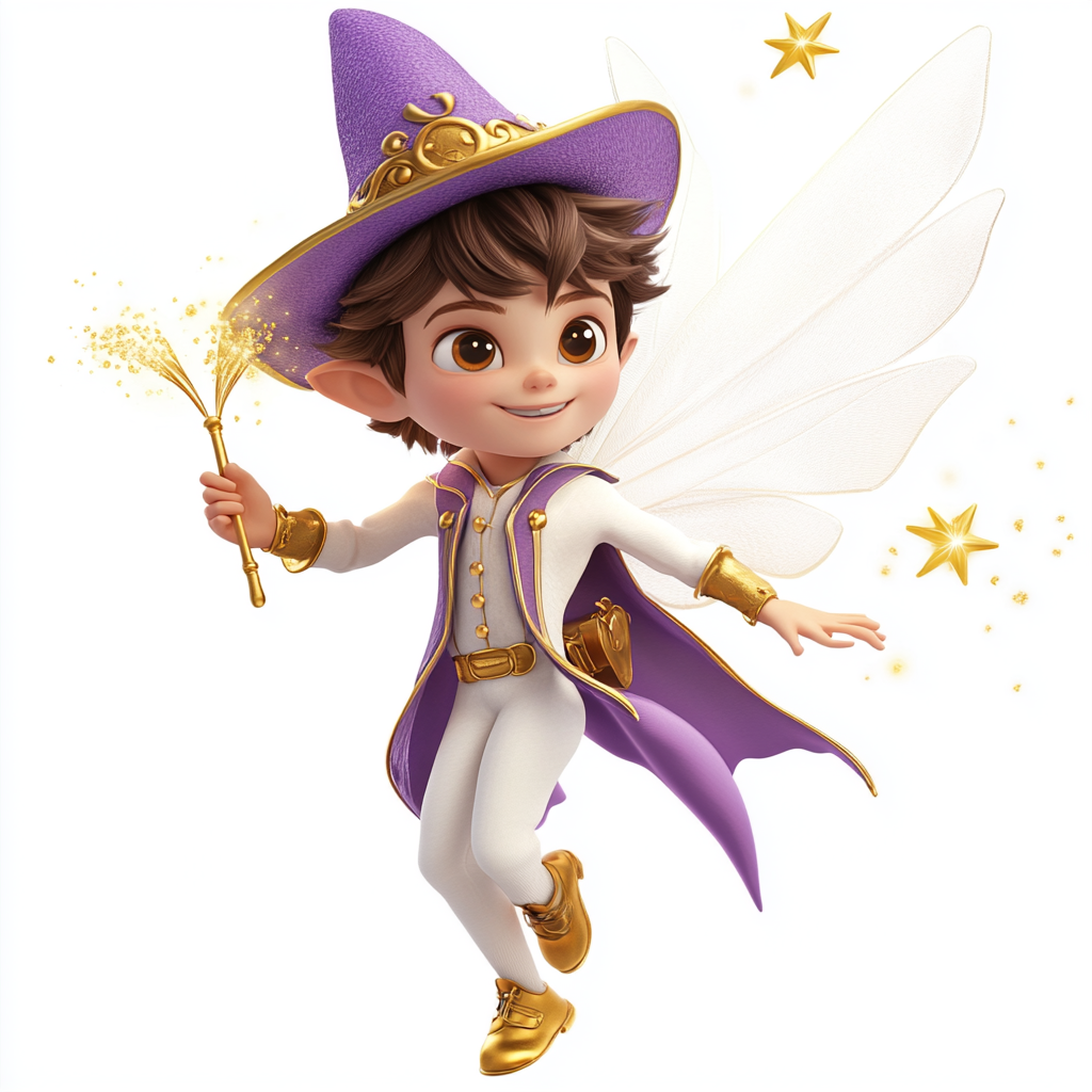 Male fairy wizard with wings