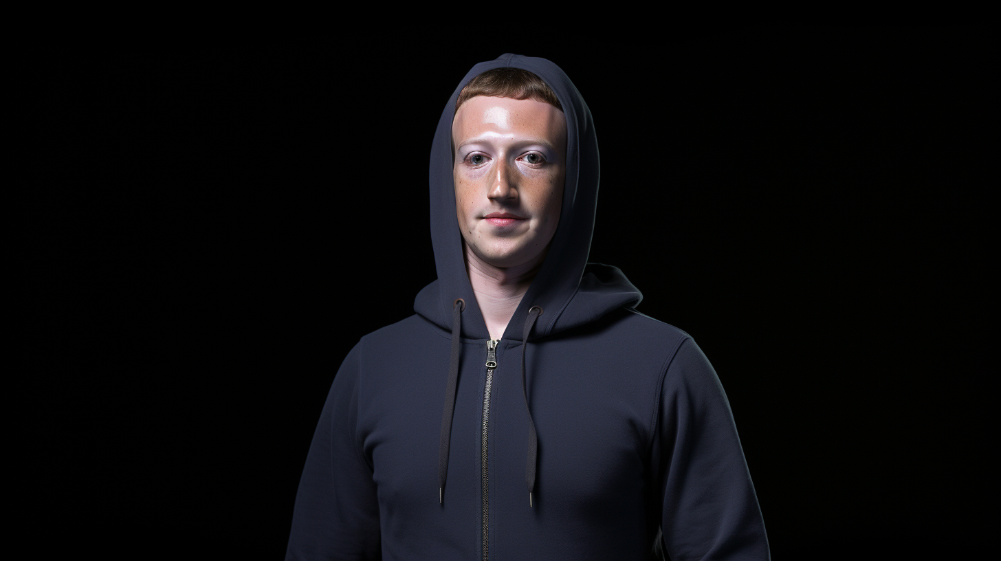 Suspicious person in fake Mark Zuckerberg mask