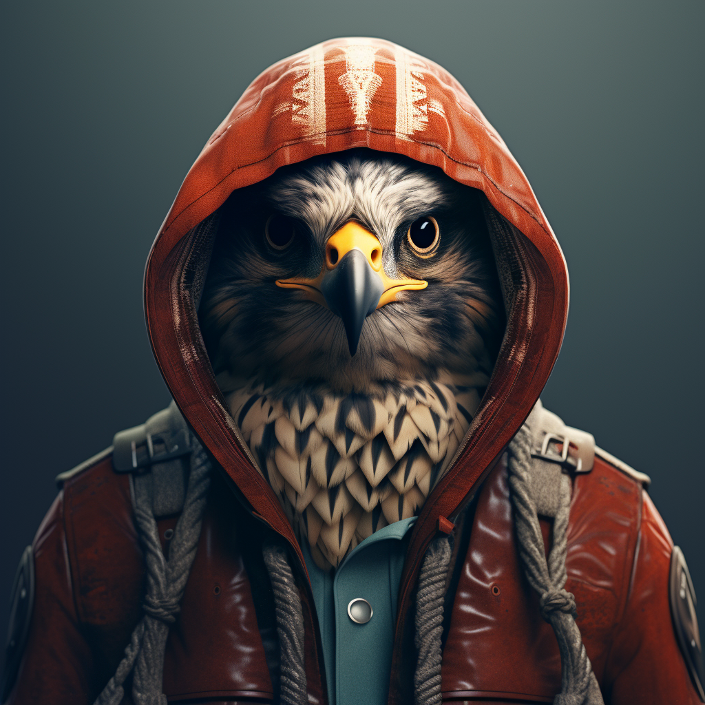 Falcon with Hood On  (descriptive alt text for accessibility)