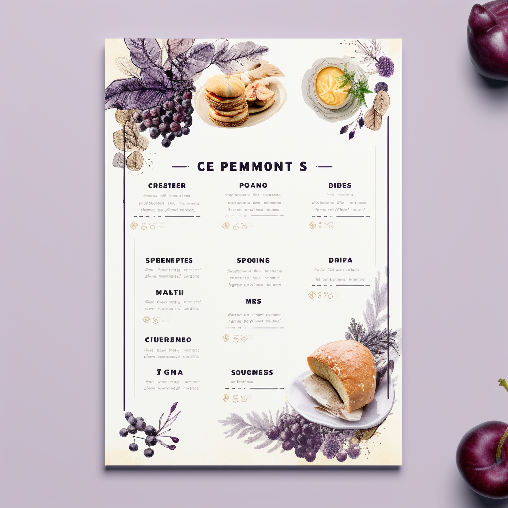 Mouthwatering Fall-themed Menu Card