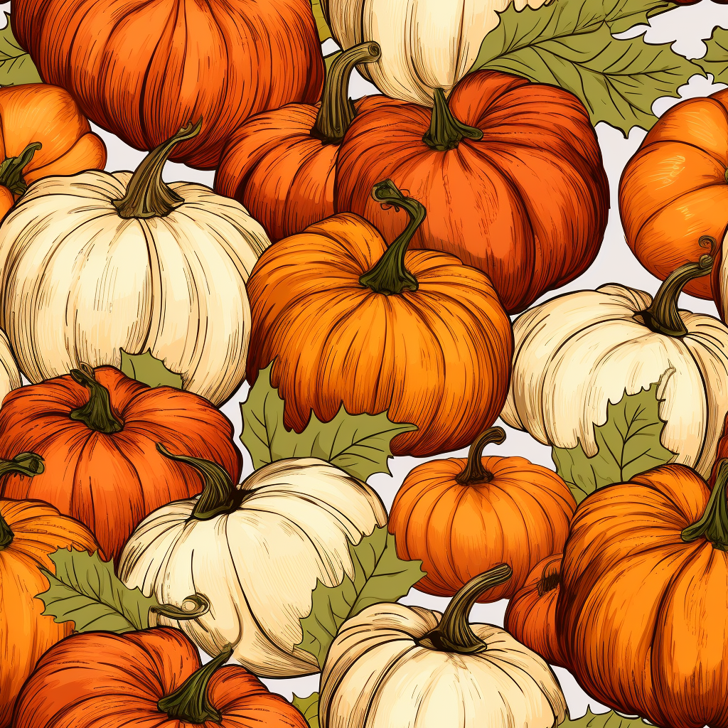 Fall-themed orange autumn leaves with jack-o-lanterns