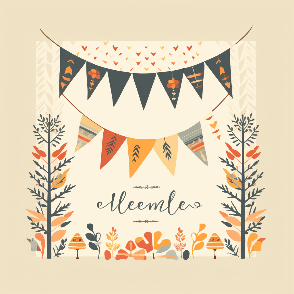 Vintage fall autumn welcome flag template