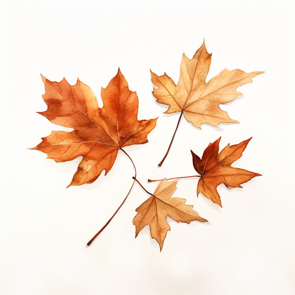 Colorful fall leaves on white