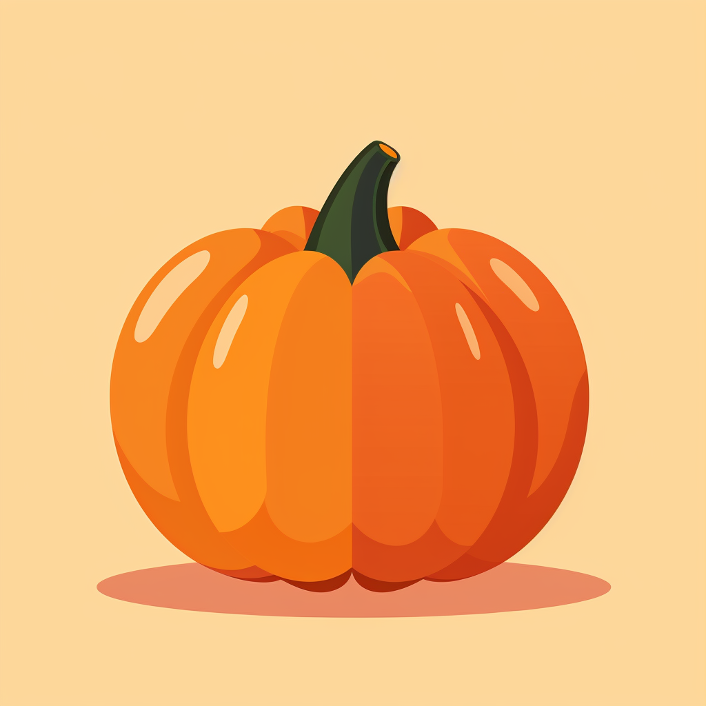 Fall Pumpkin Icon on Solid Background