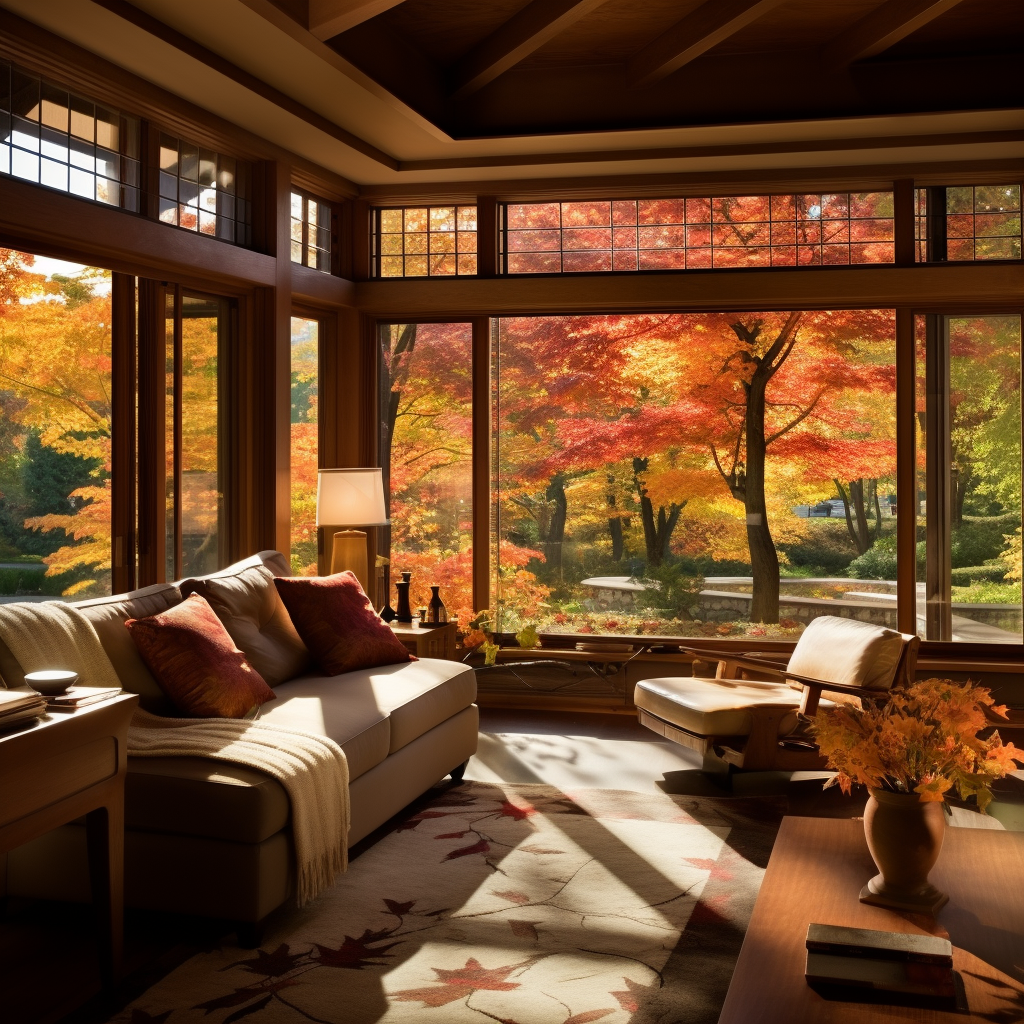 Fall scene in modern classic craftsman home