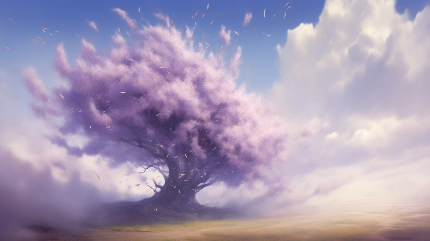 Sky falling petals wind cloud