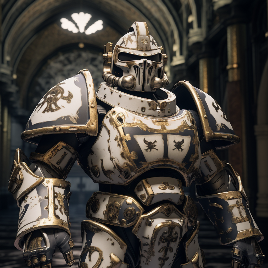 Crusader-themed Fallout T-51b Power Armor Image