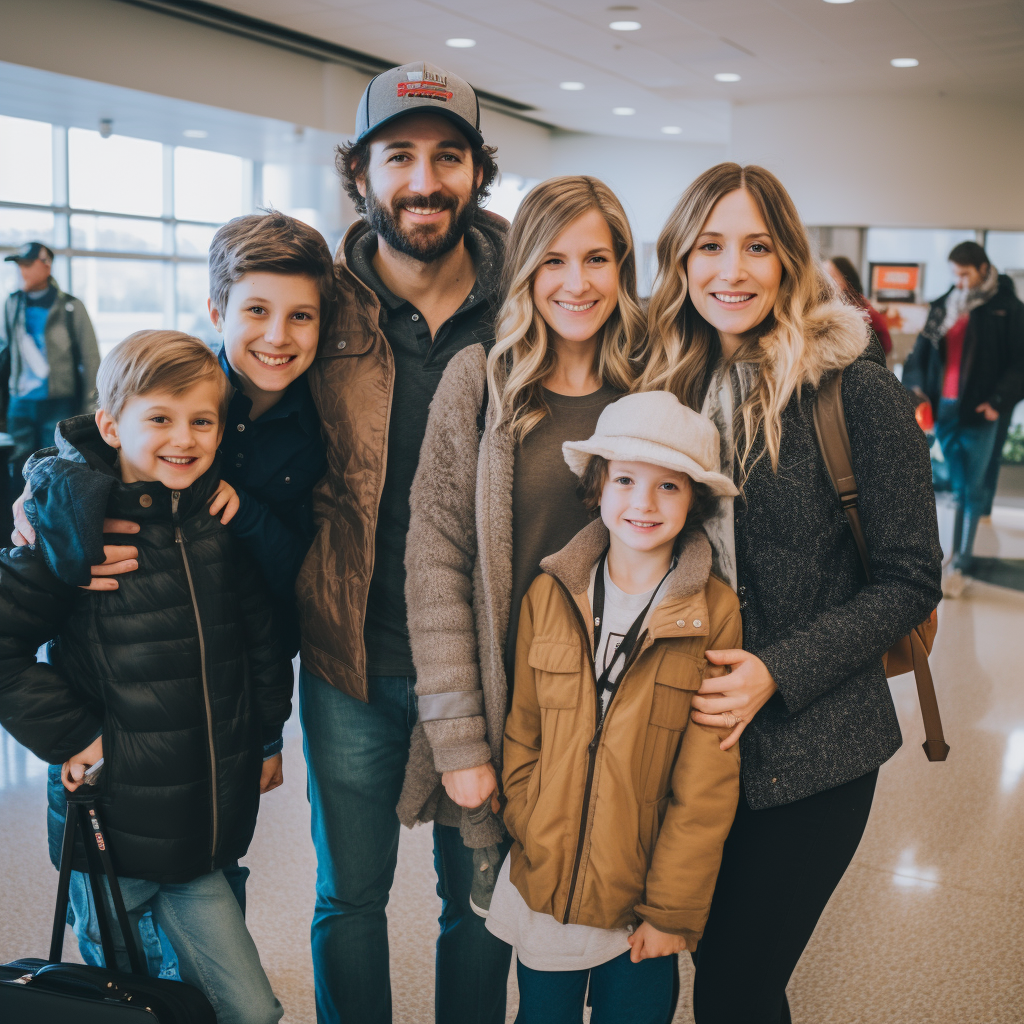 Family traveling for Thanksgiving celebration