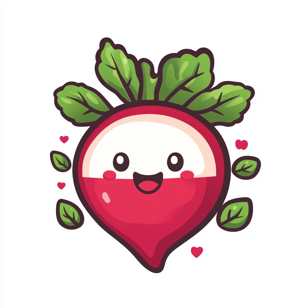 Cute Radish Family Farm Logo