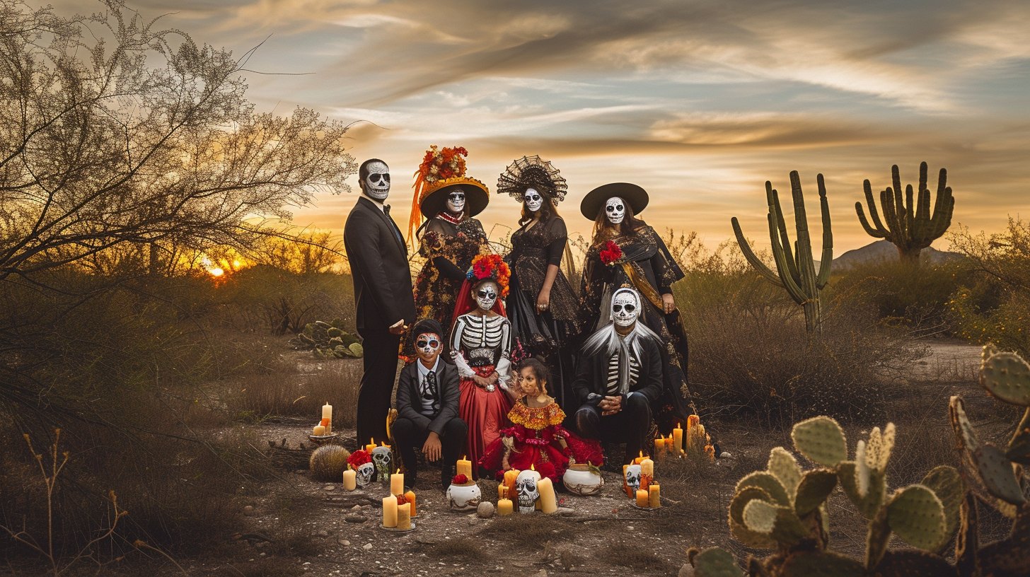 El Día de los Muertos Family Portrait