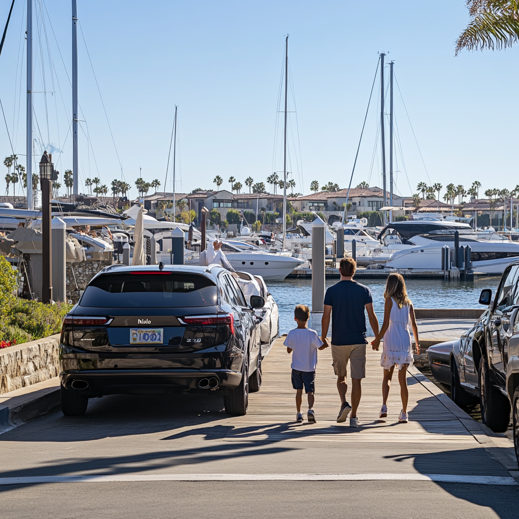 Family at Marina in California