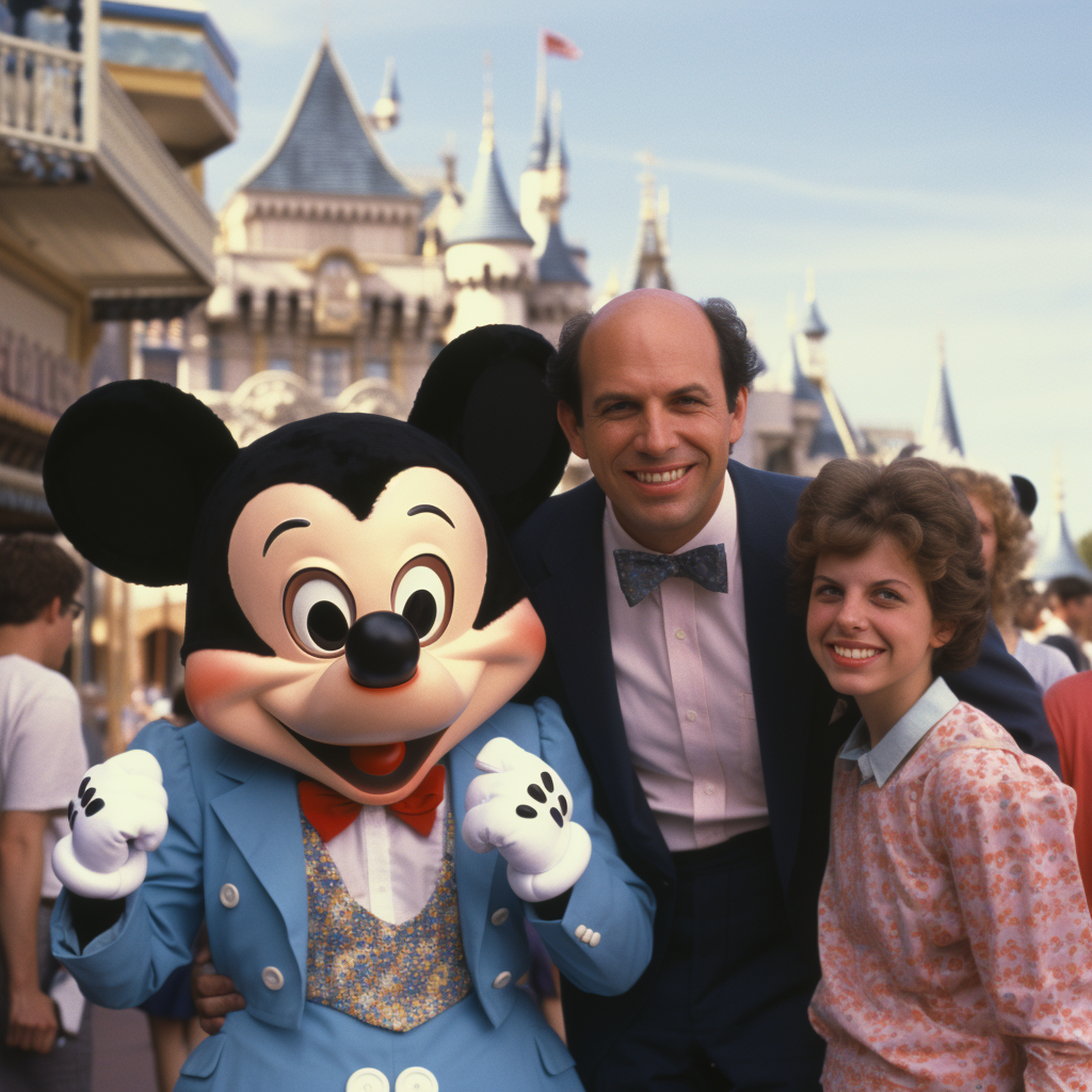 Family meeting Michael Eisner at Disneyland