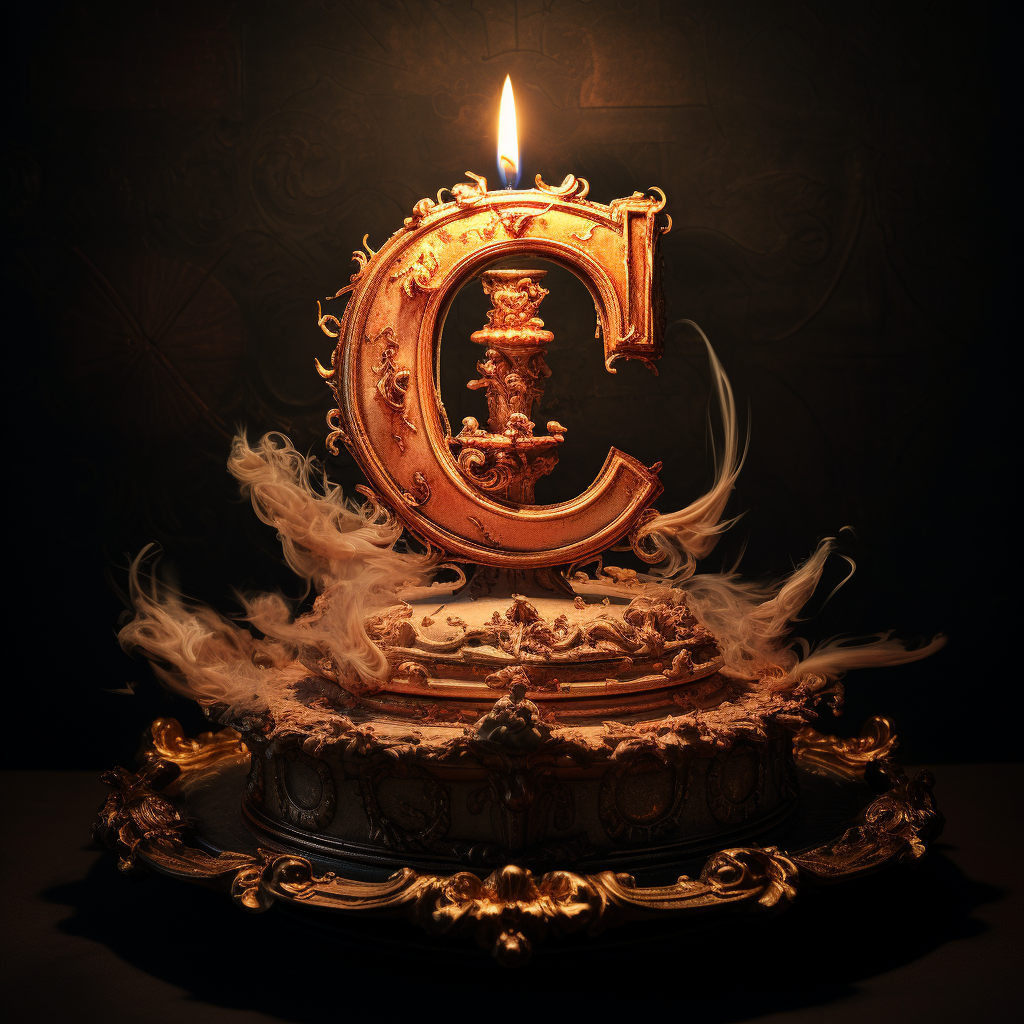 Fancy candlelight letter CS design