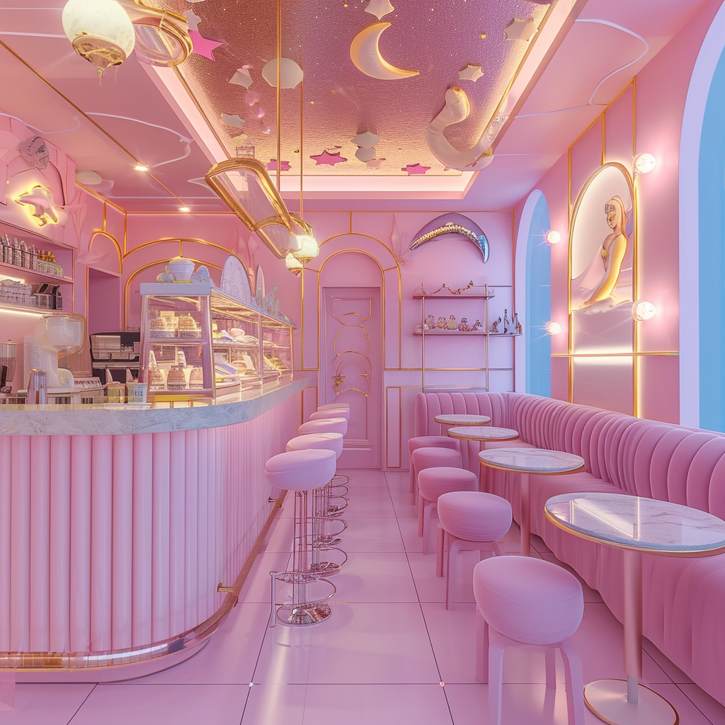 Bright Sailor Moon Inspired Coffee Shop