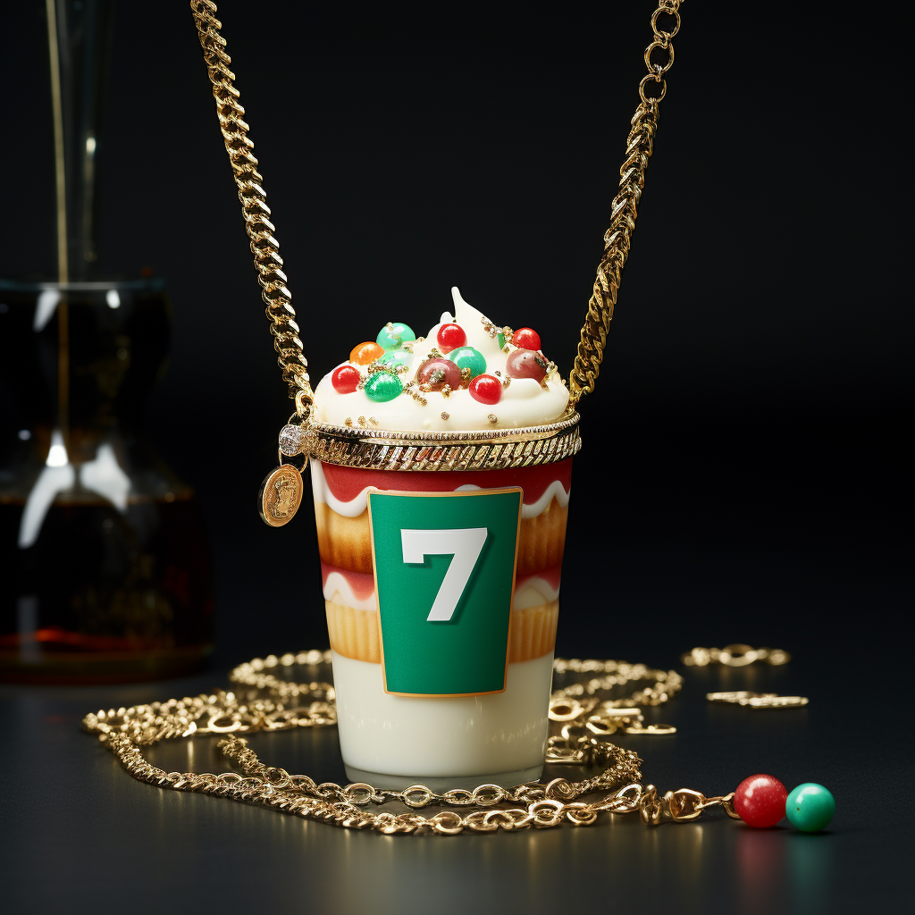 Stylish necklace with 7-Eleven branding