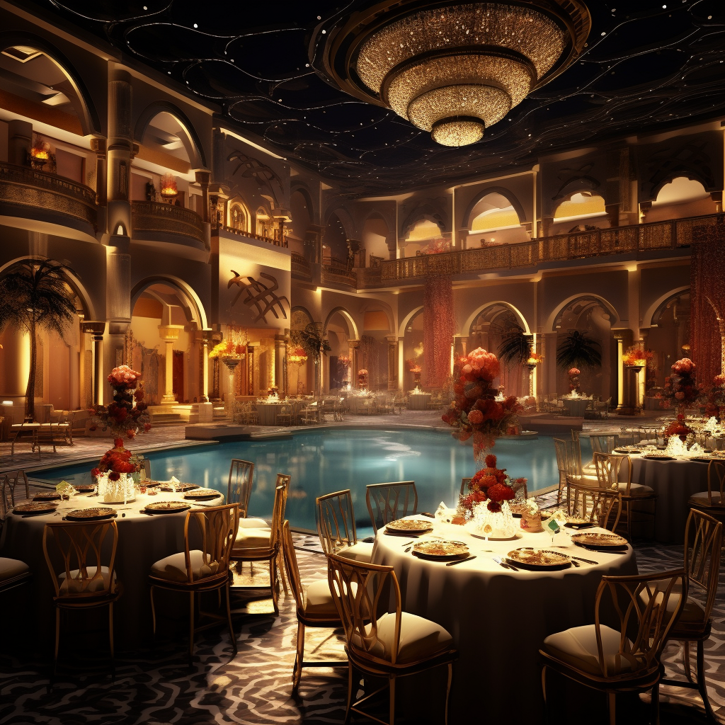 Fancy stage in luxurious hotel resort