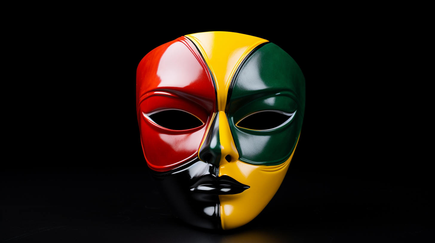 Vibrant colored modern theatre mask