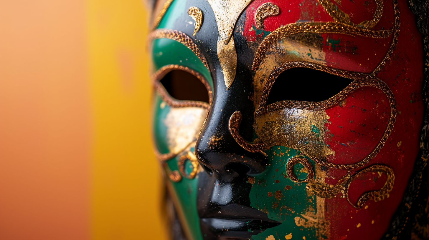 Fancy theatre mask in vibrant colors