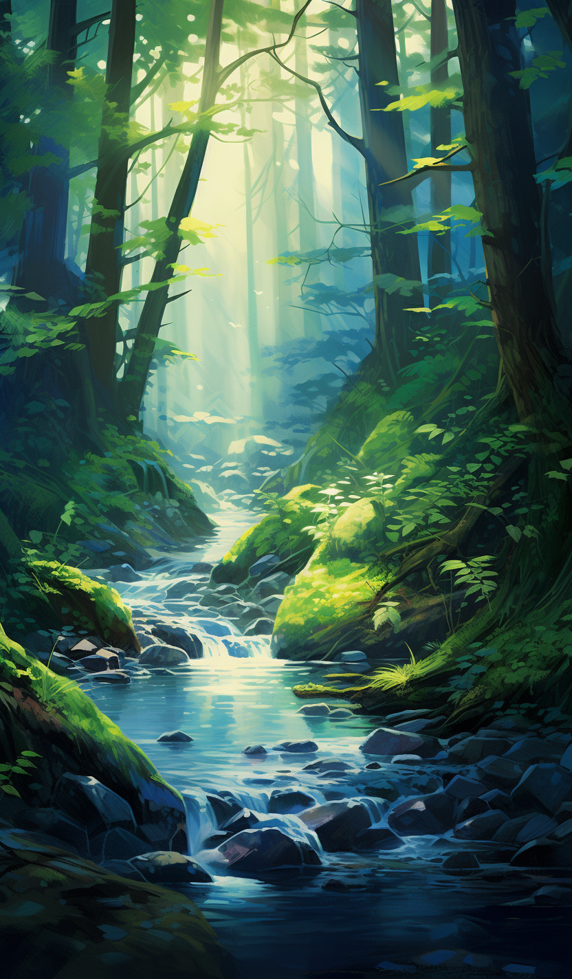 Beautiful forest and river scenery