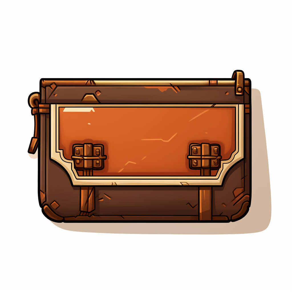 Brown fantasy pouch on white background