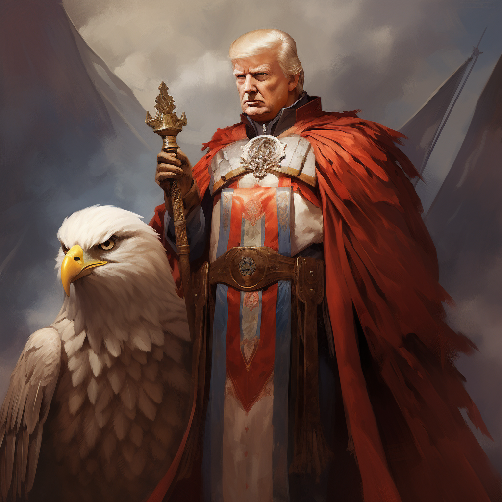 Donald Trump as Anthropomorphic Eagle in Fantasy Setting