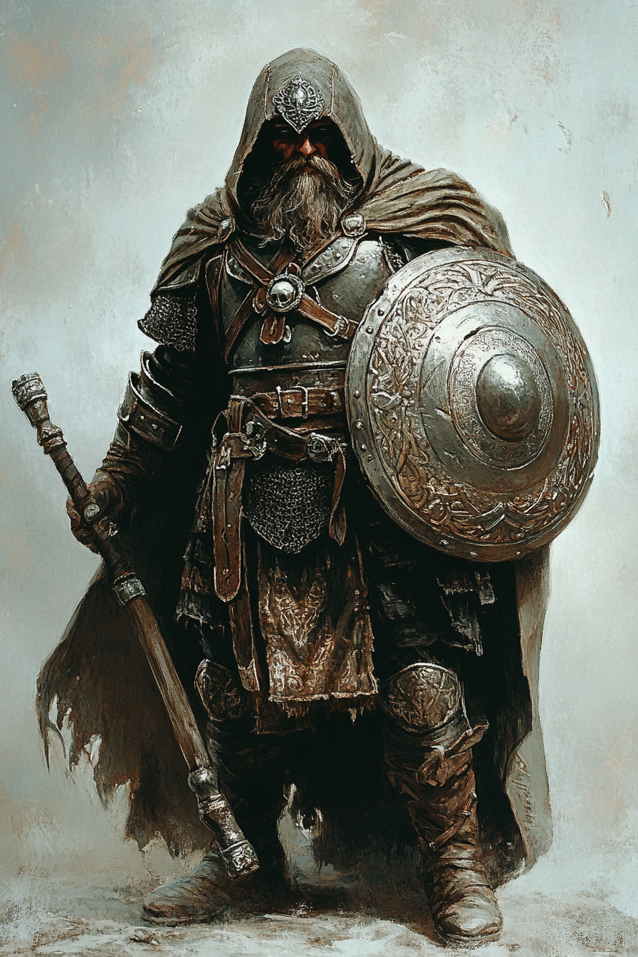 Dwarf warrior in plate armor