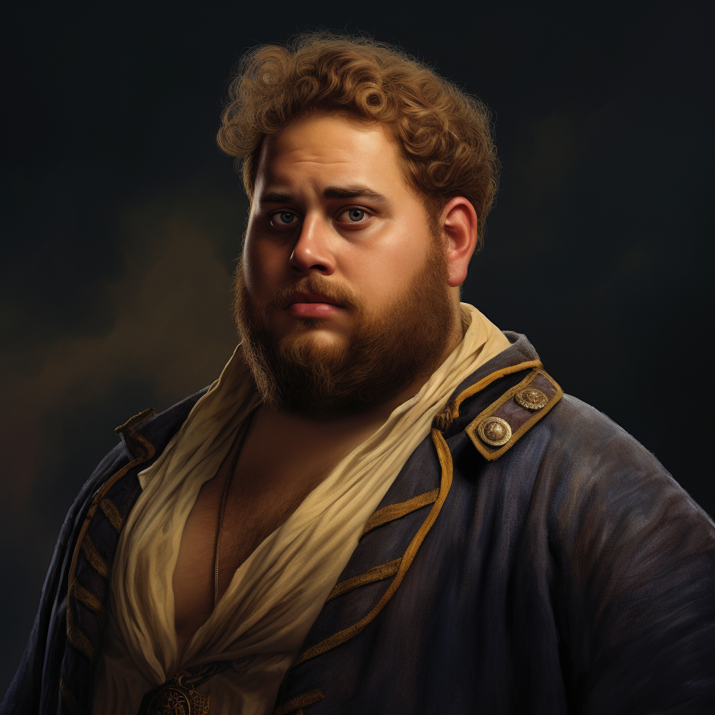 Image of a fantasy fat hairy sailor